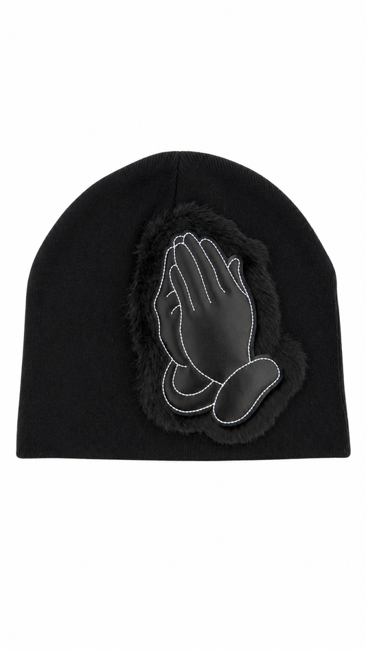 BLACK PRAYER BEANIE