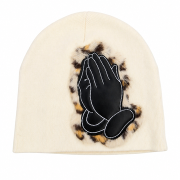 CREAM PRAYER BEANIE