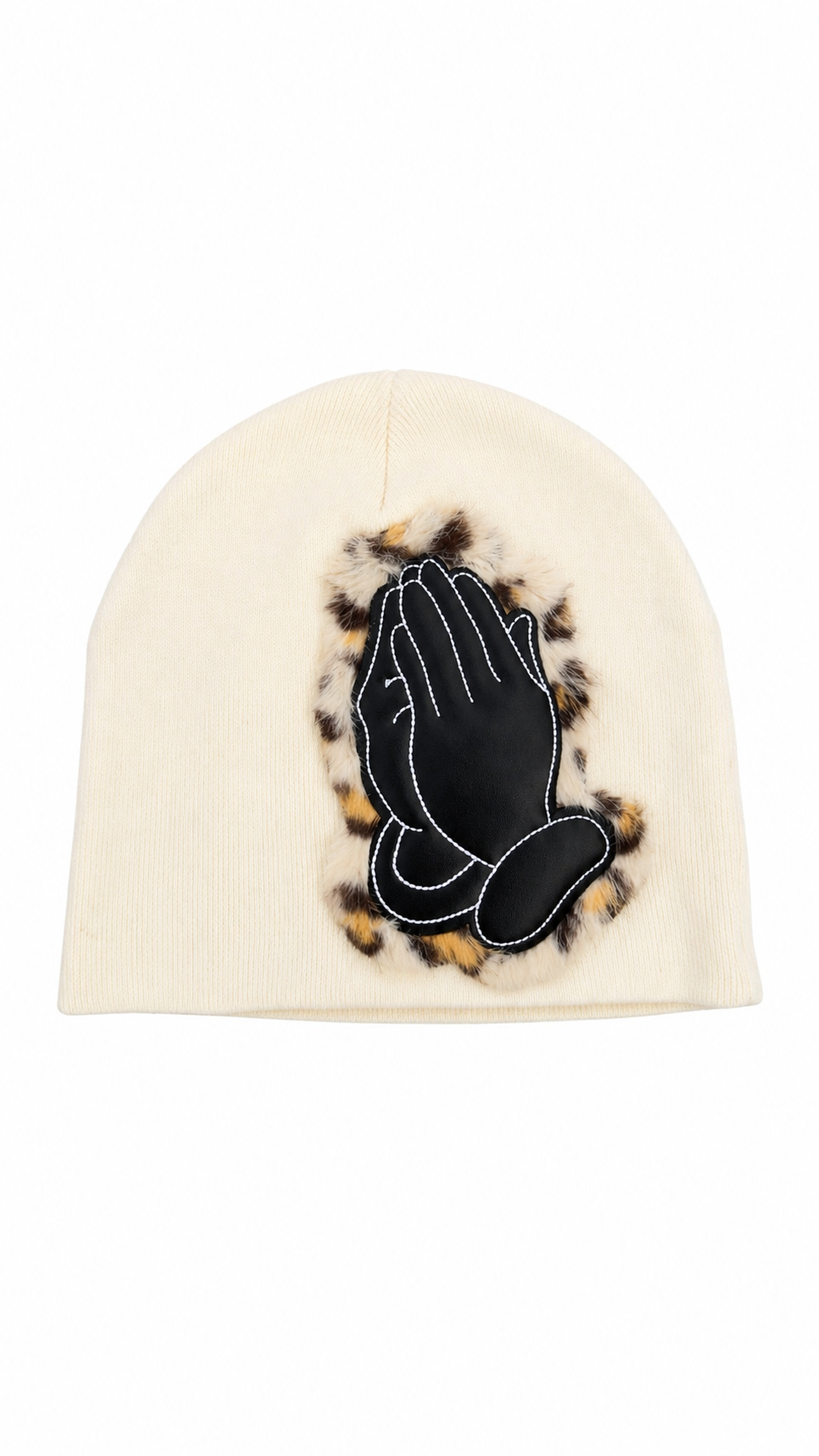 CREAM PRAYER BEANIE